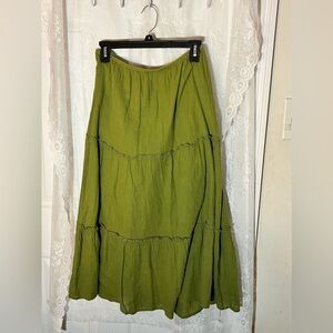 Women’s Forest Green Maxi Skirt, Size S